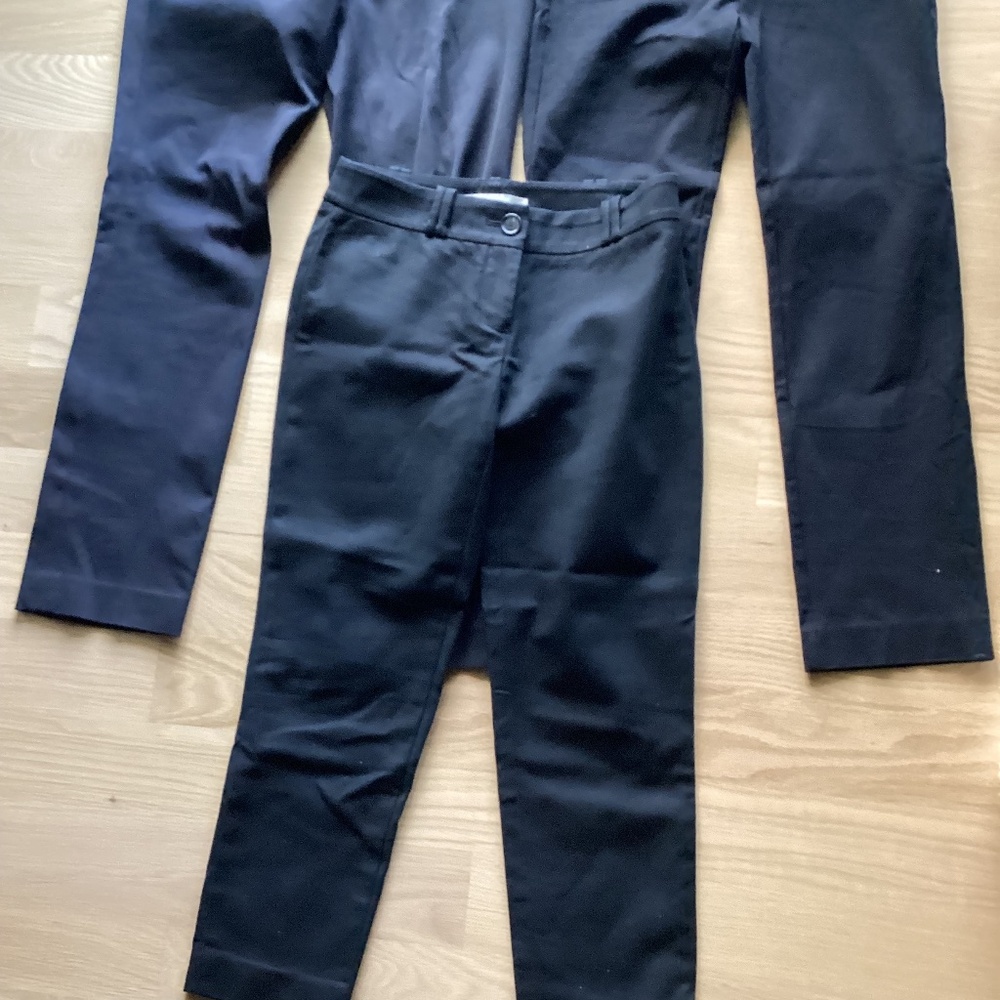 Lot of 3  Loft Dress Pants  Sz  00P  All Black  Dress Slacks Work Business